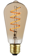LED ST64 Spiral E27, 2200k, Warm White, Dimmable